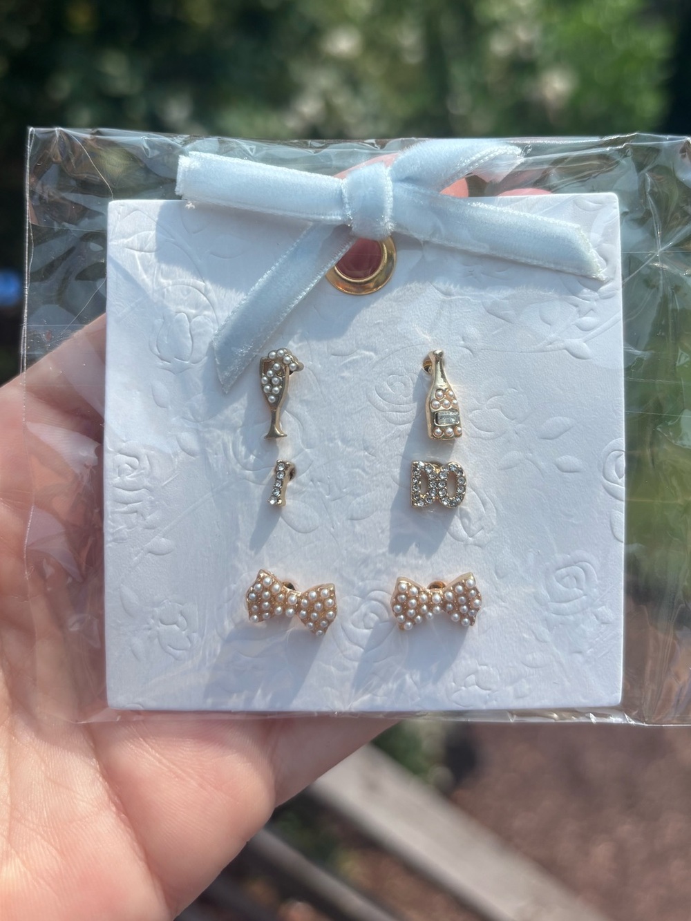 New 3 Pairs of Wedding or Engagement Theme Earrings New From Francesca’s